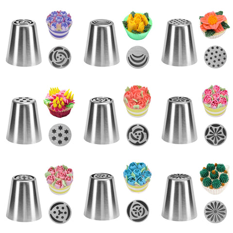 TTLIFE Russian Tulip Icing Piping Nozzles Stainless Steel Flower Cream Pastry Tips Nozzles Bag Cupcake Cake Decorating Tools