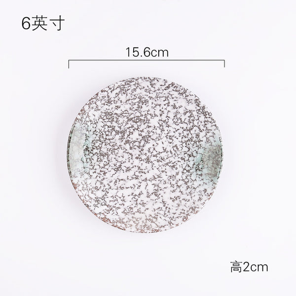 Creative personality ceramic Japanese dish vintage cutlery and wind plate Korean disc home dining dish steak plate