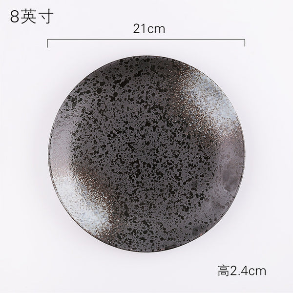 Creative personality ceramic Japanese dish vintage cutlery and wind plate Korean disc home dining dish steak plate