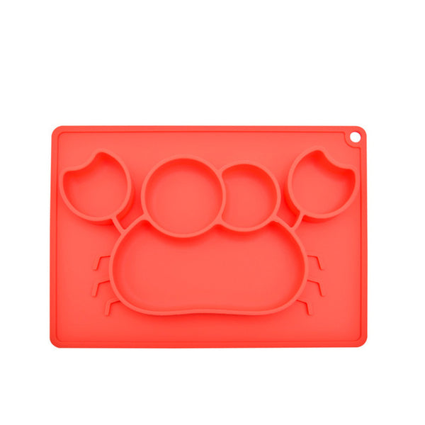 Non-Slip Baby Silicone Dining Plates Cartoon Whale Crab Toddler Child Training Plate Tray Tableware Kid Food Feeding Bowl Dishes
