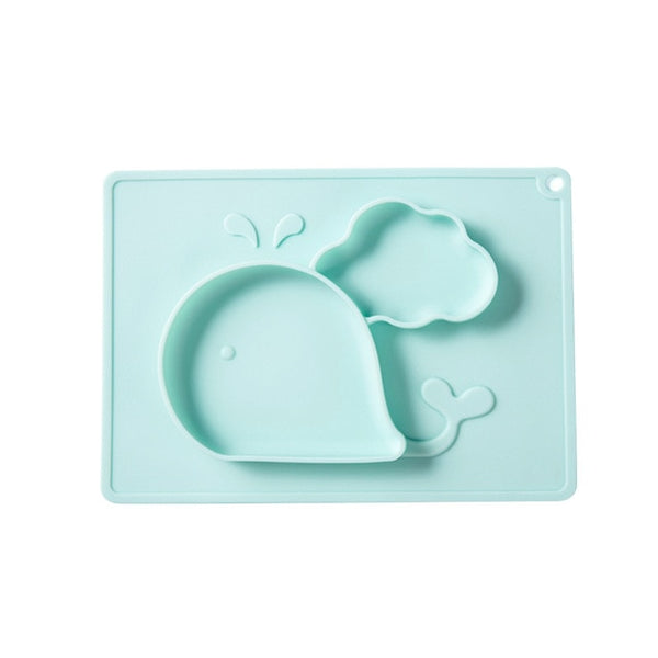 Non-Slip Baby Silicone Dining Plates Cartoon Whale Crab Toddler Child Training Plate Tray Tableware Kid Food Feeding Bowl Dishes