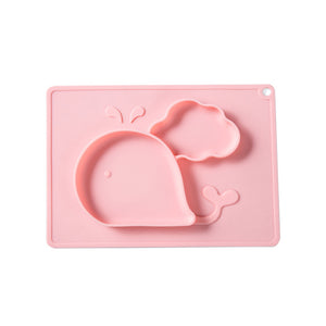 Non-Slip Baby Silicone Dining Plates Cartoon Whale Crab Toddler Child Training Plate Tray Tableware Kid Food Feeding Bowl Dishes