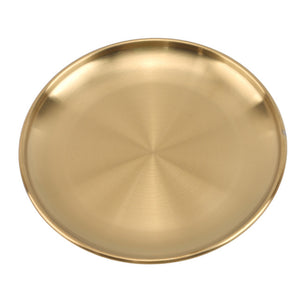 European Style Dinner Plates Gold Dining Plate Serving Dishes Round Plate Cake Tray Western Steak Round Tray Kitchen Plates