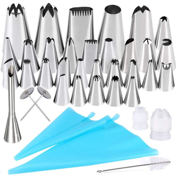 Cake Decorating Tools Kit Icing Tips Turntable Pastry Bags Couplers Cream Nozzle Baking Tools Set for Cupcakes Cookies