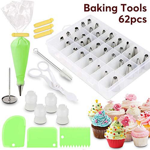 Cake Decorating Tools Kit Icing Tips Turntable Pastry Bags Couplers Cream Nozzle Baking Tools Set for Cupcakes Cookies