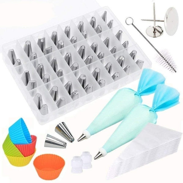 Cake Decorating Tools Kit Icing Tips Turntable Pastry Bags Couplers Cream Nozzle Baking Tools Set for Cupcakes Cookies