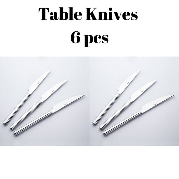 Set 36 Pieces Cutlery Stainless Steel Western Tableware Classic Dinner Set Knife Fork Restaurant Dining Nehir Dalyan Lunchbox