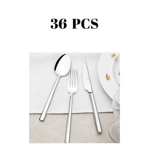 Set 36 Pieces Cutlery Stainless Steel Western Tableware Classic Dinner Set Knife Fork Restaurant Dining Nehir Dalyan Lunchbox