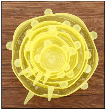 6pcs/set Reusable silicon stretch lids universal lid Silicone food wrap bowl pot lid silicone cover pan cooking Kitchen Stoppers