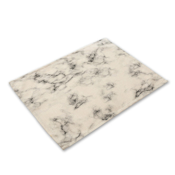 Pink Geometric Marble Printed Cotton Linen Kitchen Placemat Dining Table Mat Coaster Pads Cup Mats 42*32cm Home Decor MG0028