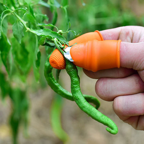 Thumb Knife Finger Protector Vegetable Harvesting Knife Plant Blade Scissors Cutting Rings Garden Gloves