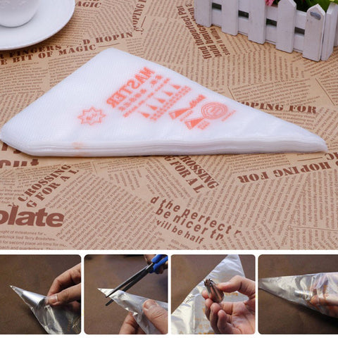 100Pcs/50pcs/30pcs Pack S Size Disposable Piping Bag Icing Fondant Cake Cream Decorating Pastry Tip Tool