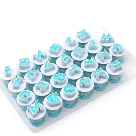 26 Letter Cookie Cutter Mould Upper&Lowercase Alphabet Cookie Pressing Mold Fondant Cutter Baking Cupcake Mold Cake Decorating